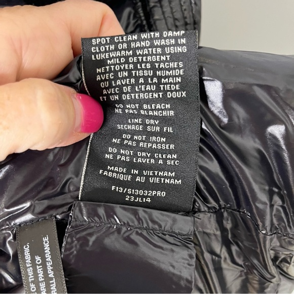 S13 Annie Faux Shearling Trim Puffer Vest Black Size Small - Picture 10 of 10